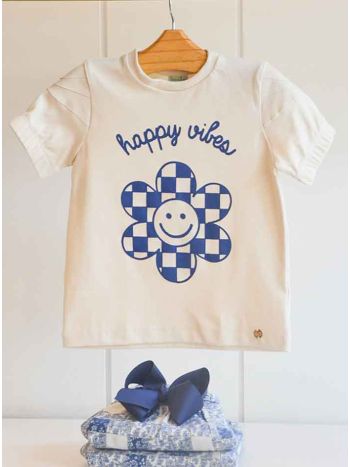 T- Shirt Clarice Happy Vibes - Bege