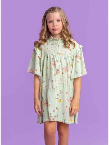 Chemise Sophia Linho - Estampa Verde