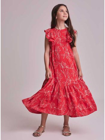 Vestido Luma Bordado Vermelho - Pelo Céu de Marrakech