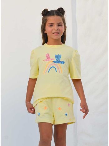 Conjunto Arco-Íris Pássaros Amarelo - É Dia de Feira