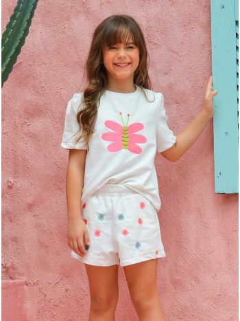 Conjunto Arco-íris Borboleta Off White - É Dia de Feira