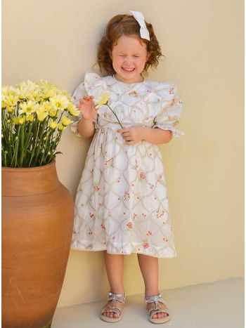Vestido Nina Bordado Branco - É Dia de Feira
