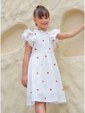 Vestido Paris Bordado Branco - É Dia de Feira