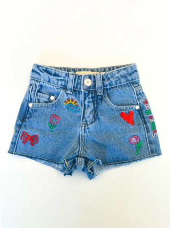 Short Mariana Bordado - Jeans Escuro