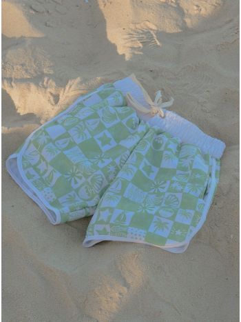 Short Coisas di João Xadrez Verde - Bossa do Mar