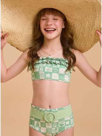 Biquíni Bárbara Xadrez Verde - Bossa do Mar