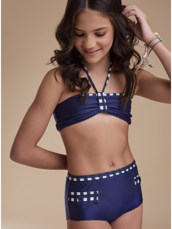 Biquíni Martina Xadrez Marinho - Bossa do Mar