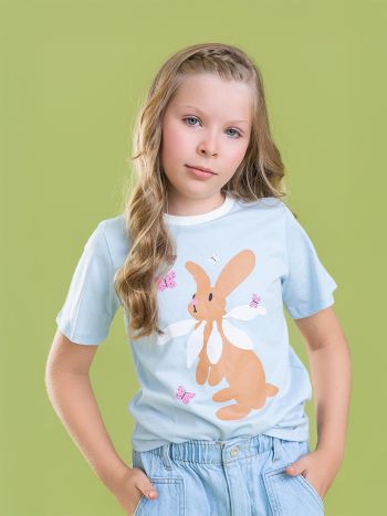 T-Shirt Lavinia Coelho - Azul / Off White