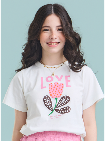 Blusa Lavinia Rosa Love - Off White   