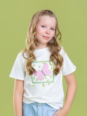 T-Shirt Lavinia Borboleta - Off white