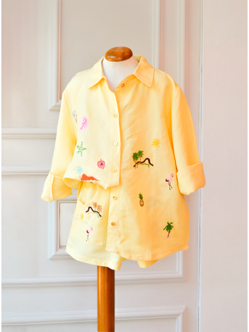 Conjunto Priscila Bordado Amarelo - Bossa do Mar 