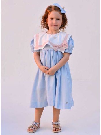 Vestido Maria Laura Azul / Off White/ Rosa - Bon Voyage