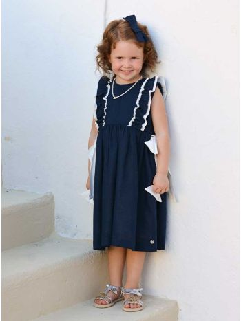 Vestido Diana Azul Marinho / Branco - Bon Voyage