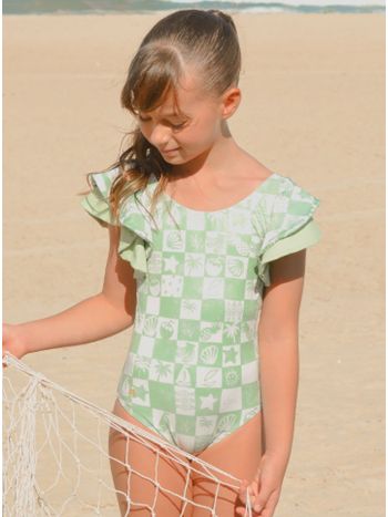 Maiô Raquel Xadrez Verde - Bossa do Mar