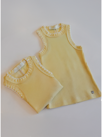 Blusa Regata Lolla com detalhe - Amarelo