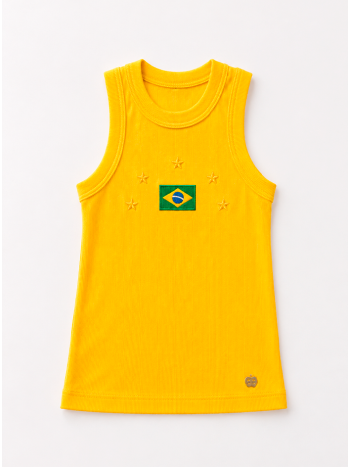 Blusa Regata Lolla Brasil - Amarelo