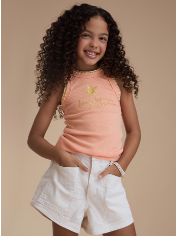 Regata Mamá Bordado Sol Salmon - Bossa do Mar 