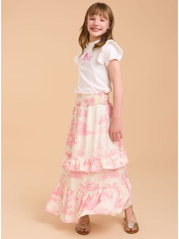 Saia Longa Maitê Estampa Toile de Jouy - Bossa do Mar