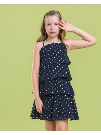 Vestido Sarah - Marinho / Dourado