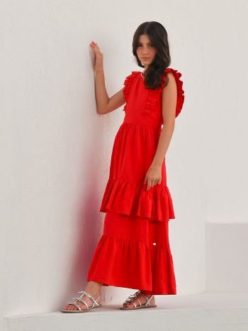 Vestido Beatrice Vermelho - É Dia de Feira