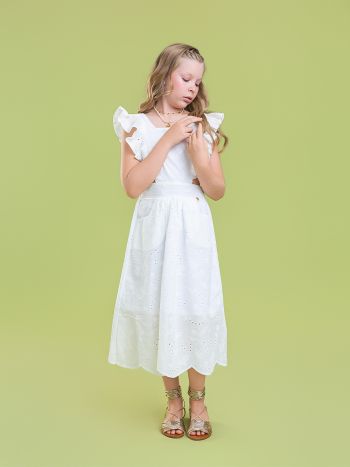 Vestido Eliza Laise Branco - É Dia de Feira