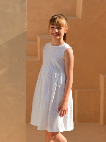 Vestido Emma Bordado Branco - É Dia de Feira