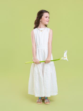 Vestido Leona Bordado Off white - É Dia de Feira