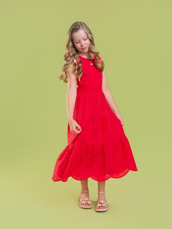 Vestido Nanda Laise Vermelho - É Dia de Feira