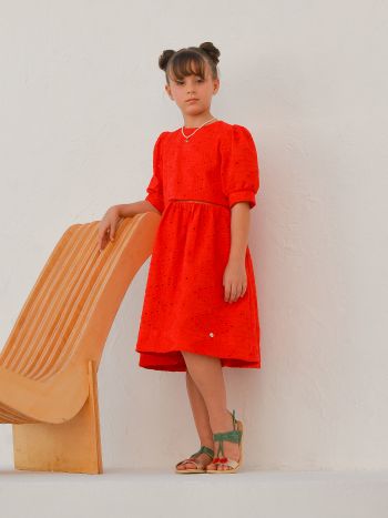 Vestido Bebel Laise Vermelho - É Dia de Feira